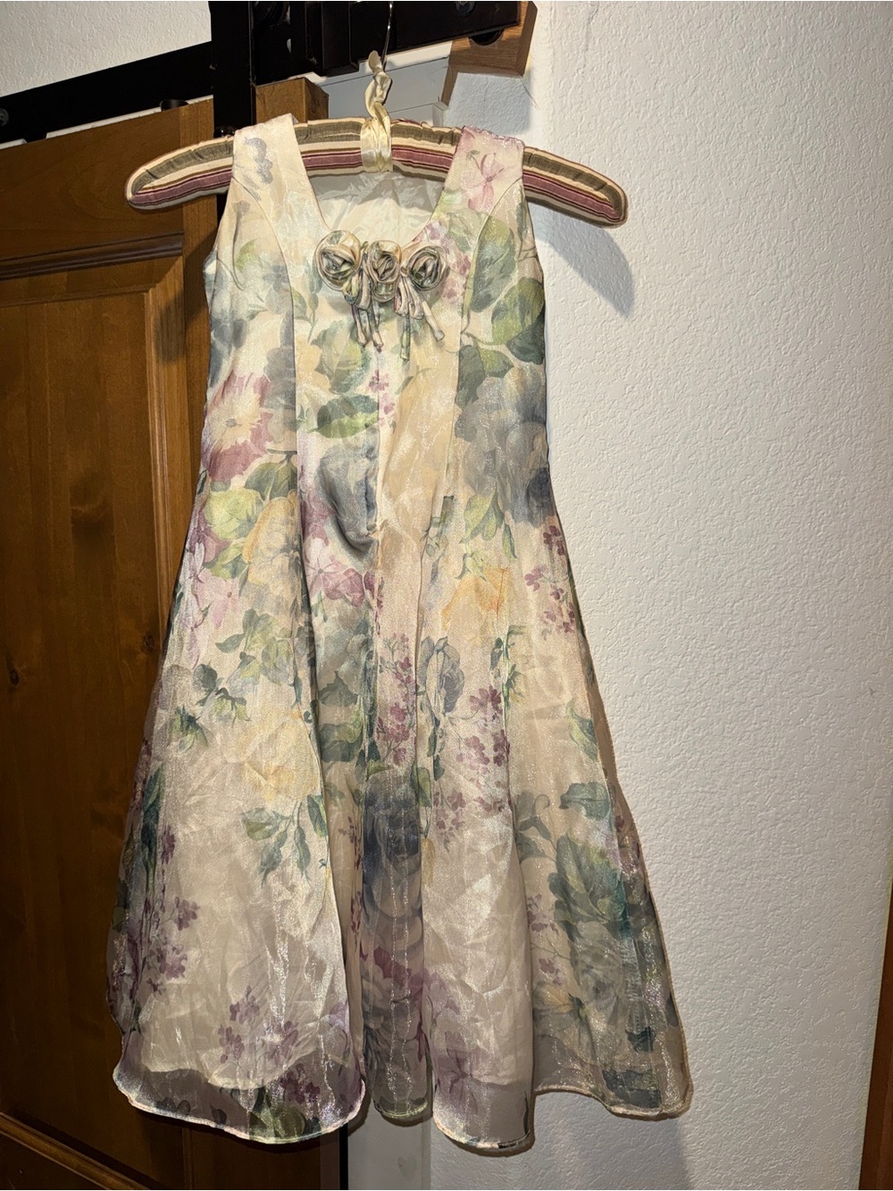 Vtg Y2K Jessica McClintock Kids Floral Organza Formal Holiday Dress Girls 5